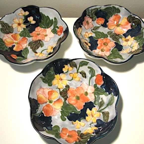 Handpainted Salad/Dessert Ceramic Dishes, Set of 5 - Picture 3 of 4